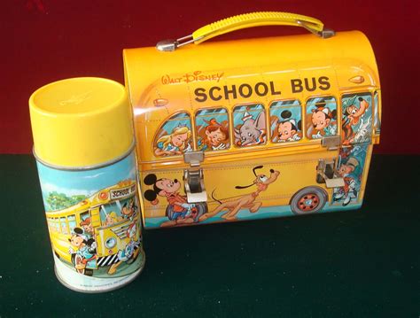 disney metal school bus lunch box|Disney lunch box vintage.